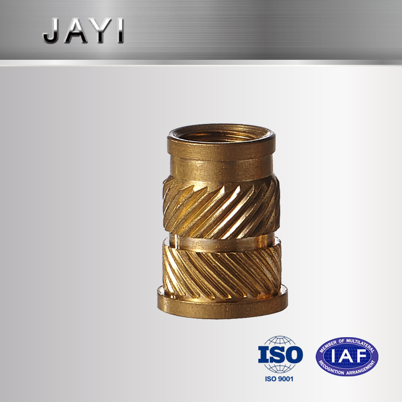 (JY031) CNC Machined Parts, Copper Straight Knurling Insert Nut, Knurling Per DIN82