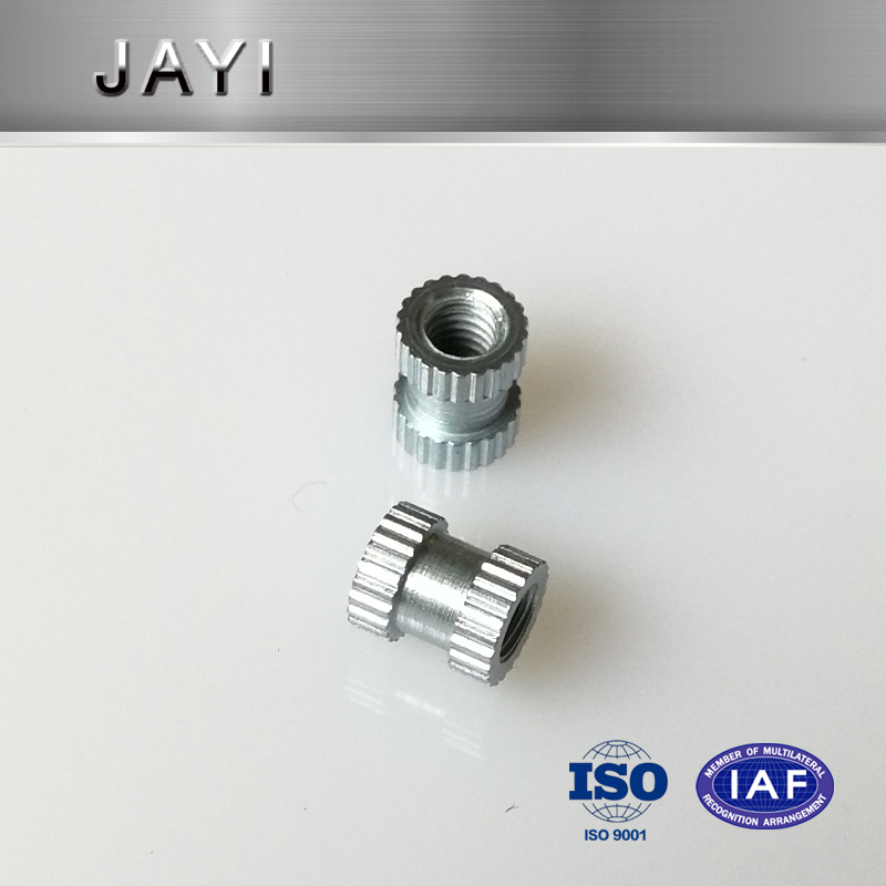 (JY217) Carbon Steel Insert Nut Zinc Plated, Knurling Per DIN82 , Straight Knurled Nut Through Hole
