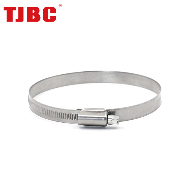 12mm Bandwidth W4 Non-Perforated Stainless Steel Worm Drive Germany Type Hose Clamp for Automotive, Adjustable Range 60-80mm