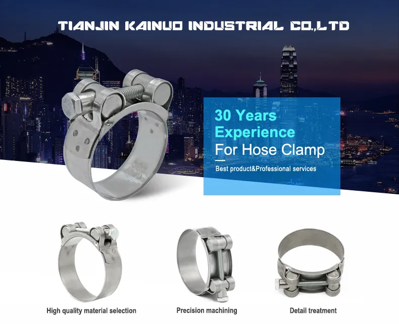 175-187mm Bandwidth T-Bolt Hose Unitary Clamps Semisteel Adjustable Heavy Duty Tube Ear Clamp for Automotive