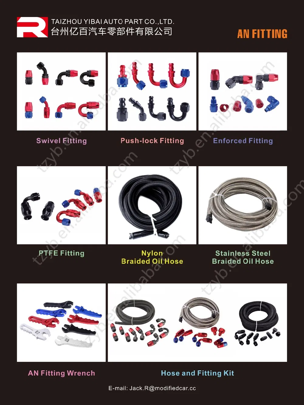 180 Degree An4 Red Blue Fittings an Swivel Hose End Fitting