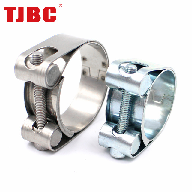 20mm Bandwidth Single Bolt Hose Clamp Heavy Duty Unitary 316ss Stainless Steel Clamp with Double Bands for for Heavy Trucks, 75-80mm