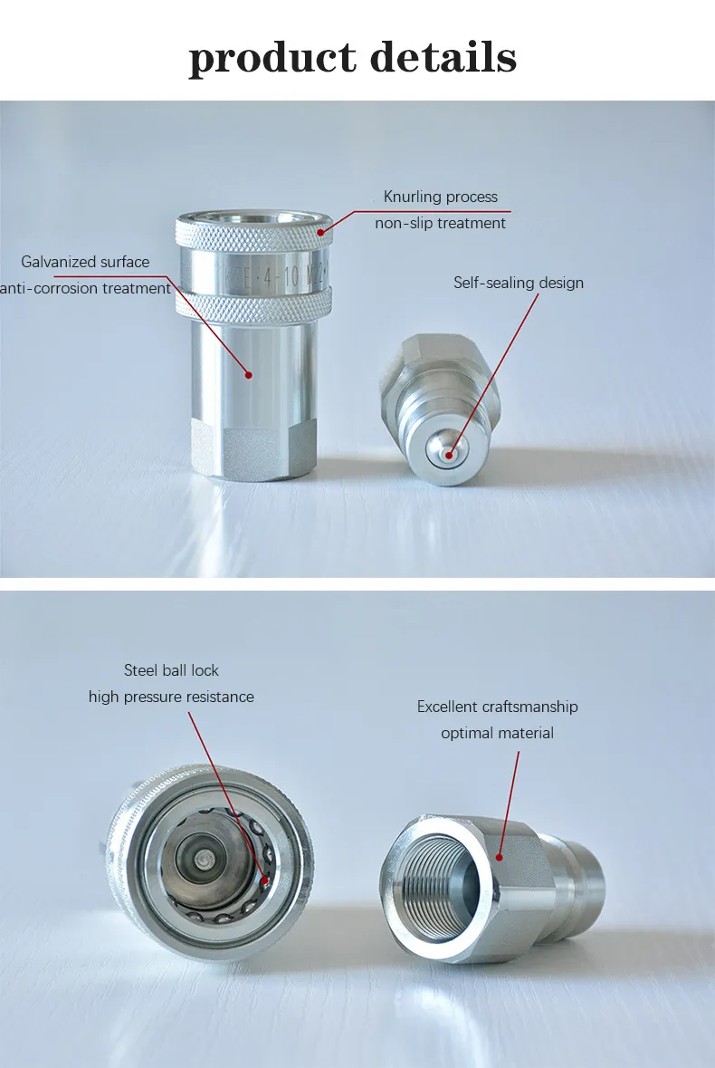 3/8 Inch Ball Valve NPT/Bsp Threaded Locked Type 10000psi/700bar High Pressure Hydraulic Disconnect Couplings for Jack