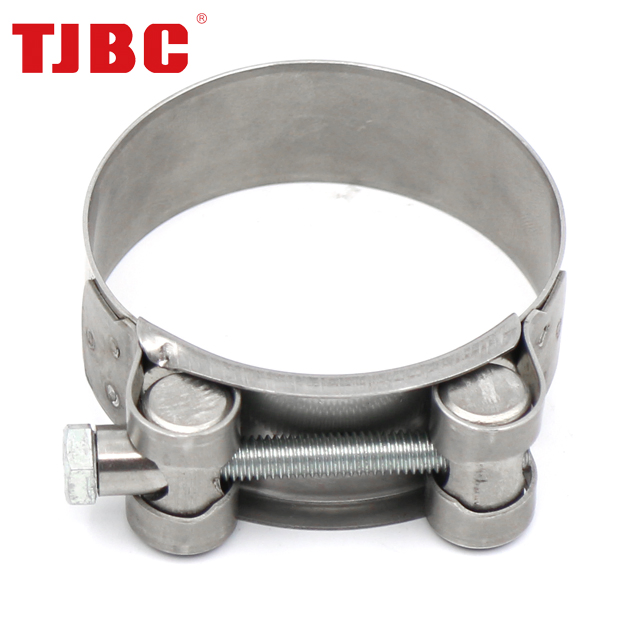 304ss Stainless Steel Adjustable High Pressure European Type Heavy Duty Single Bolt Super Power Unitary Hose Clamp for Automotive, 64- 67mm