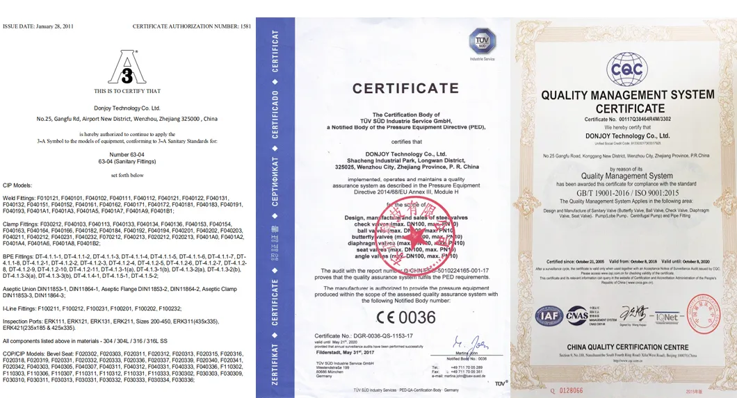 3A Certified Sanitary DIN 11851 Union for Food Beverage Pipeline
