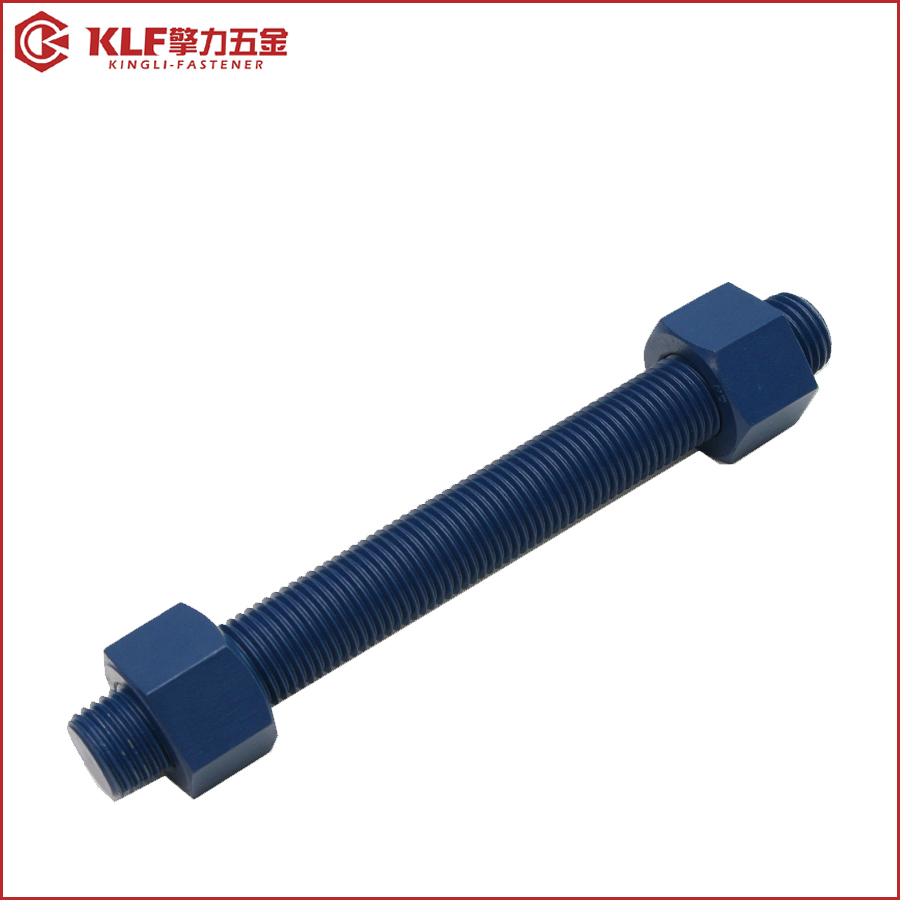 4.8 8.8 Grade Steel Stainless Steel SS304 SS316 ASTM A193 Xylan PTFE B8 B8m/Zinc Plated Galvanized B7/M3- M120 DIN975 DIN976 Steel Stud Bolts Threaded Rods