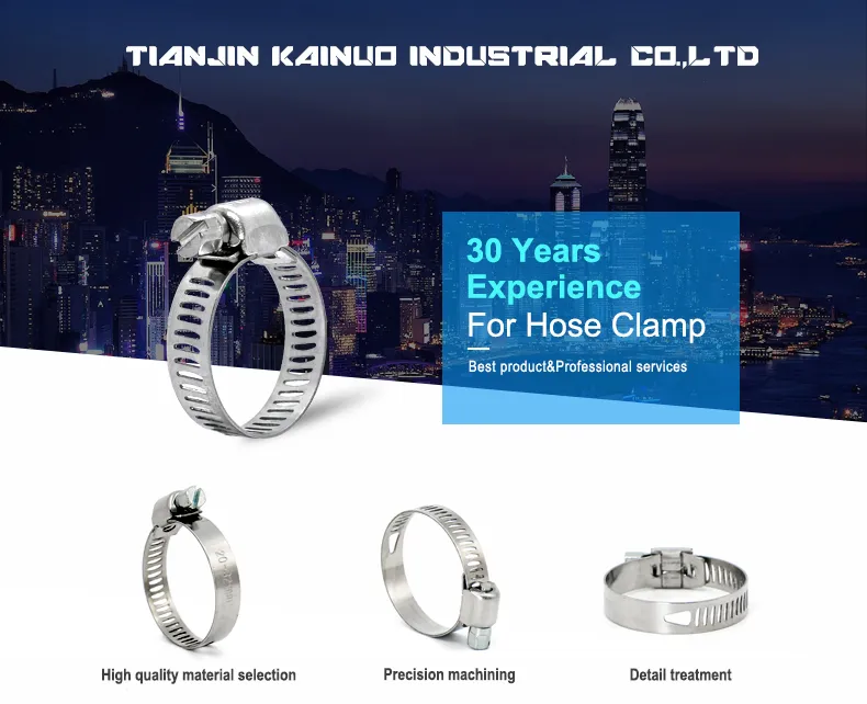 8mm Micro Perforated Adjustable W5 Worm Gear Pipe Clip American Type Stainless Steel Hose Clamp for Automotive, 18-32mm Bandwidth (0.69"-1.25")