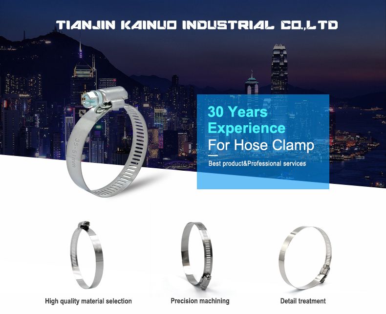 Adjustable W4 Stainless Steel Worm Drive American Type Gas Hose Clamp Oil Hose Clip Water Pipe Clamp, 117-140mm