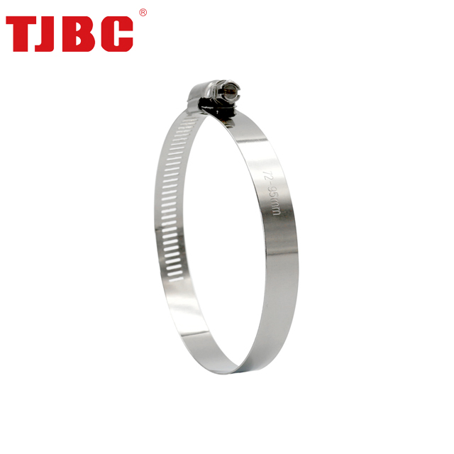 Adjustable W4 Stainless Steel Worm Drive American Type Gas Hose Clamp Oil Hose Clip Water Pipe Clamp, 117-140mm