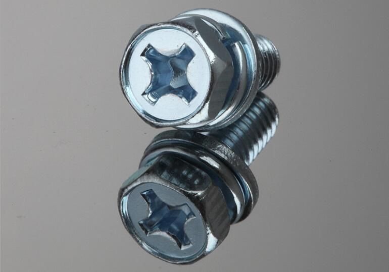 Alloy Steel Zinc Plating GB9074 Sems Cross Recessed Hex Bolt with Washer