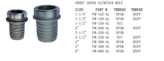 Aluminum Pinlug Hose Shank Coupling 2"