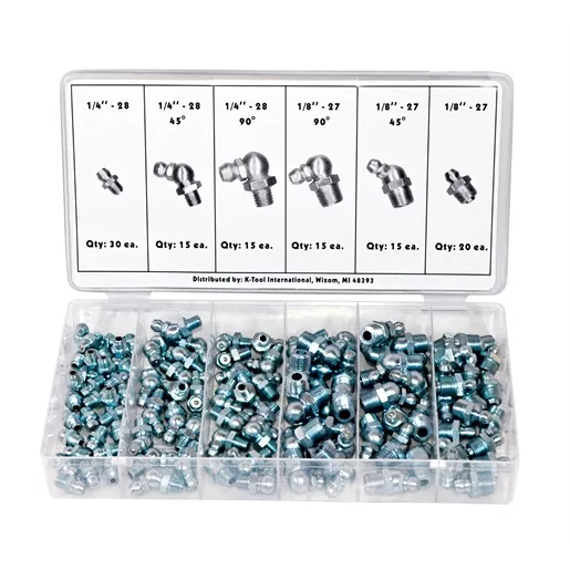 Carbon Steel Hydraulic Grease Fitting Assortment Kit