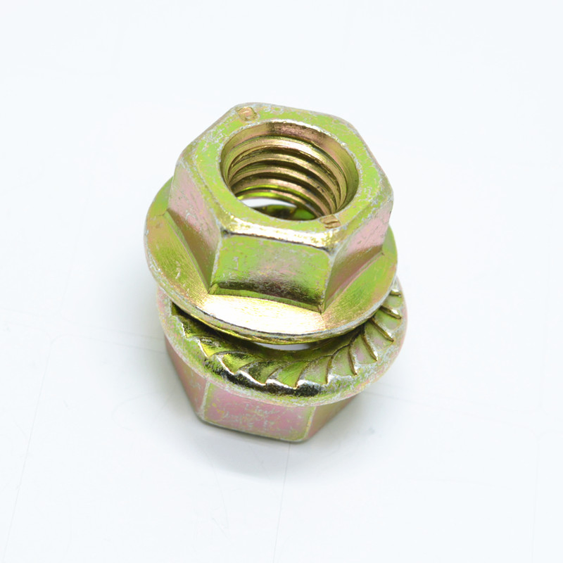 Carbon Steel Yellow Zinc Plated Hex Head Flange Nuts
