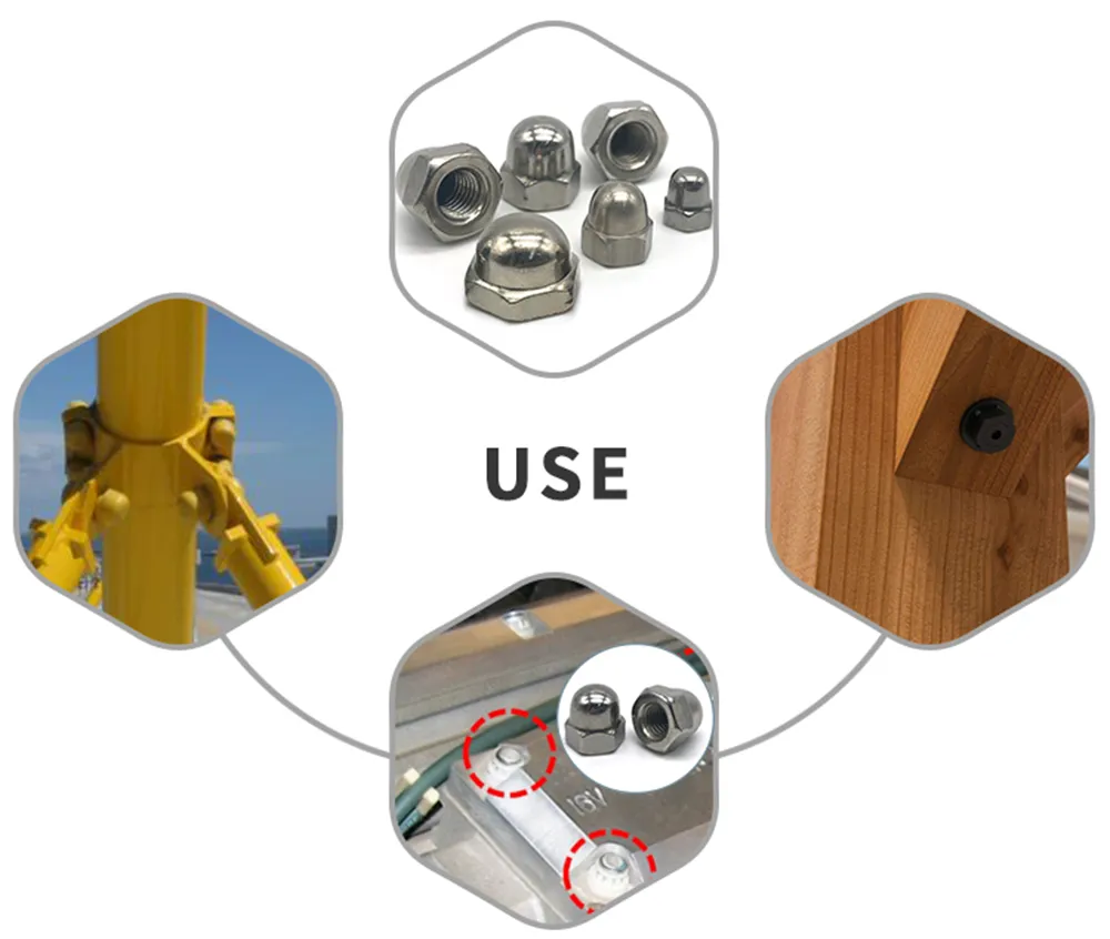 China Customized T Nut Hex Nut Colorful Aluminum Protective Nut DIN1587 Blind Nut Nylon Nut Dome Nut Crown Hex Nut Acorn Nut Cap Nut M2-M39