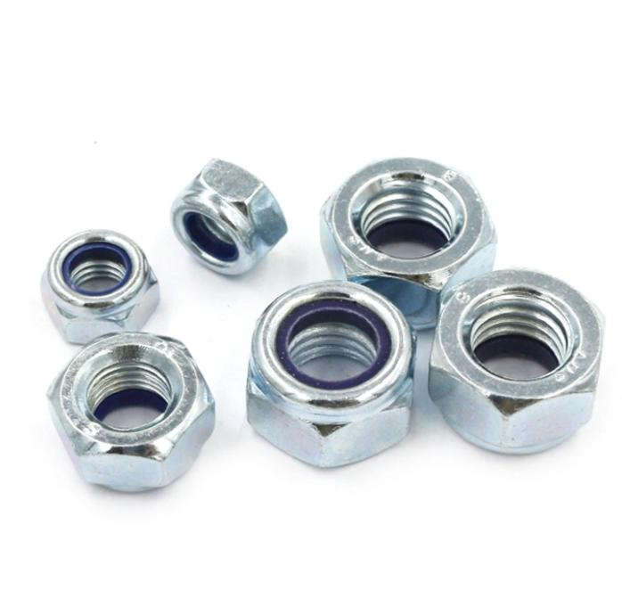 Class 5 8 10 ISO 10511 Uni 7474 Zinc Plated Electro Galvanized Flange Nylon Lock Nut