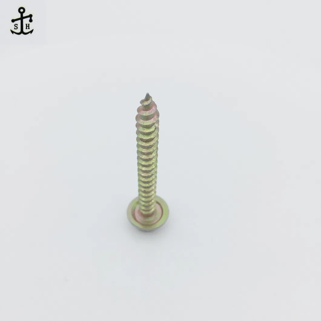 Color Yellow Zinc Plated Carbon Steel Wood Thread Special Non-Standard Hexagon Flange Screw Made in China
