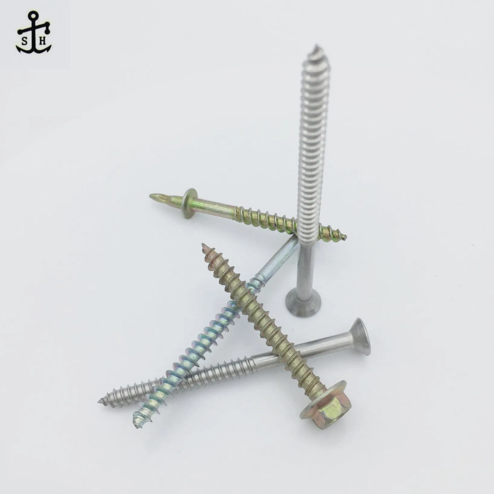 Color Yellow Zinc Plated Carbon Steel Wood Thread Special Non-Standard Hexagon Flange Screw Made in China