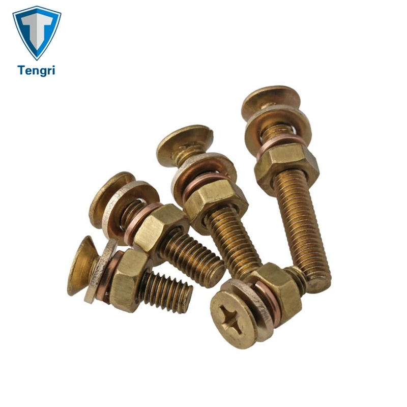 Csk Head Phillips Drive Combination (SEM) Machine Screws with Spring Lock Washers Flat Washers and Nut