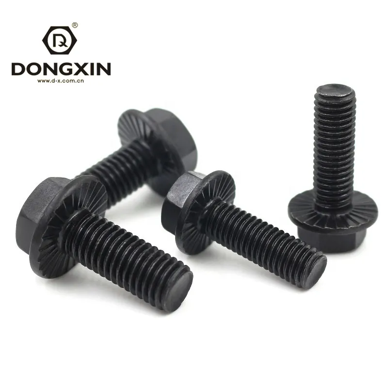Custom Black Carbon Steel Hexagon Bolt with Flange