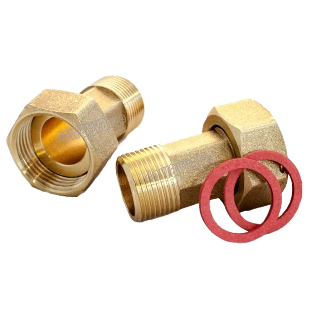 Customized Dzr Cw602n Brass Water Meter Connector with Gasket