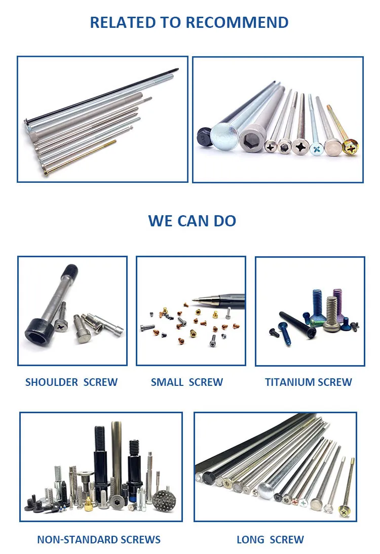 Customized Ta1 Titanium Flat Countersunk Head Phillips Shoulder Machine Screws