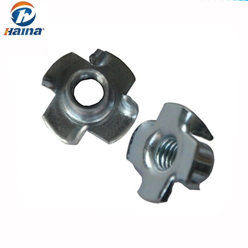 DIN 1624 Four/4 Claw Furniture Tee Nut /Drive in Nut /Stainless Steel/Carbon Steel 4 Claw T Nut