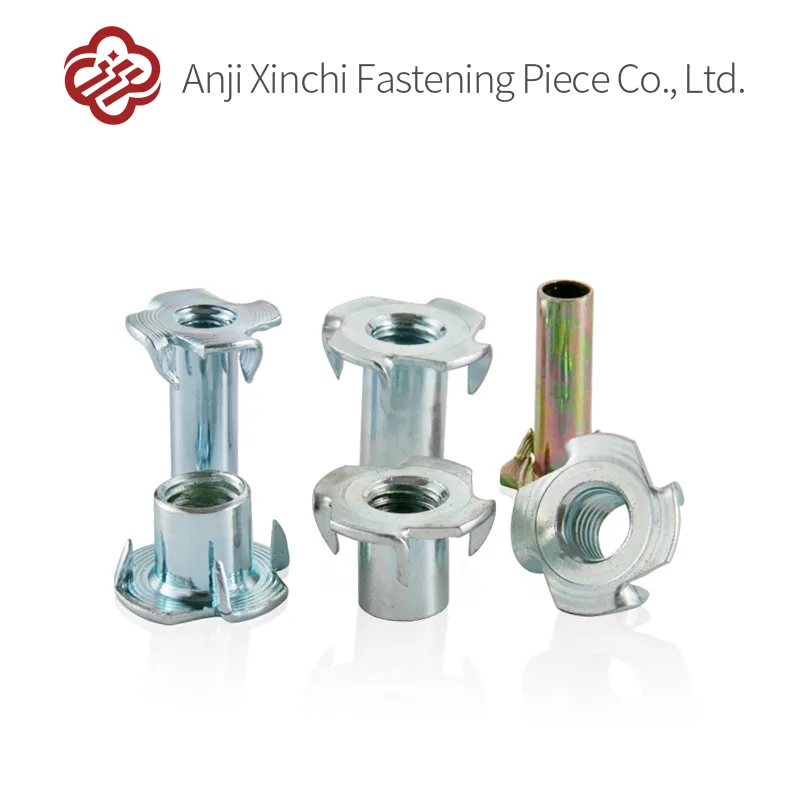 DIN 1624 Galvanized Four Claw Insert Nuts Tee Nut with Four Prongs Furniture Insert Nut