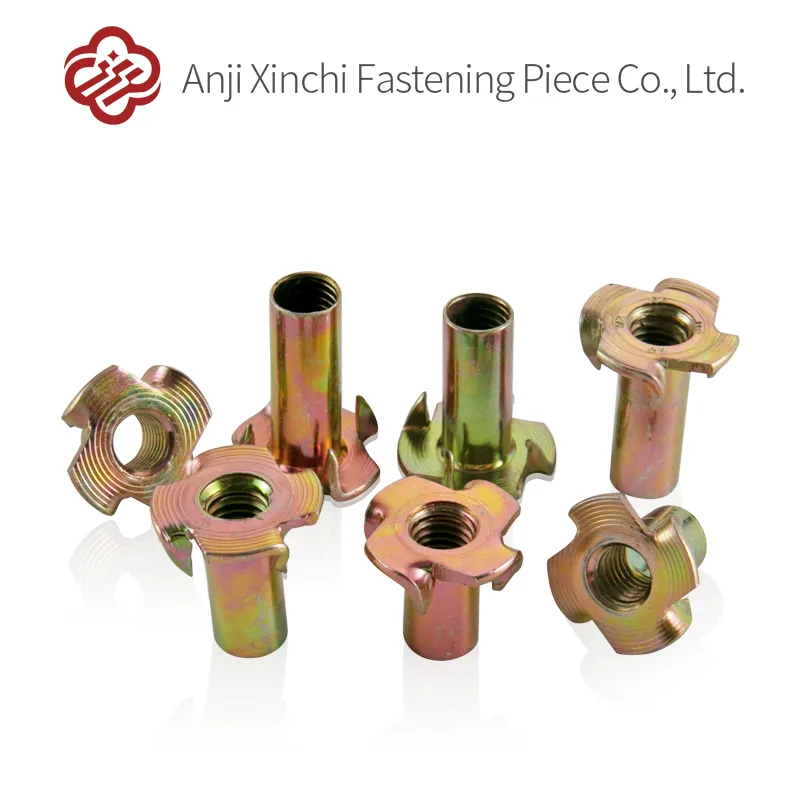 DIN 1624 Galvanized Four Claw Insert Nuts Tee Nut with Four Prongs Furniture Insert Nut