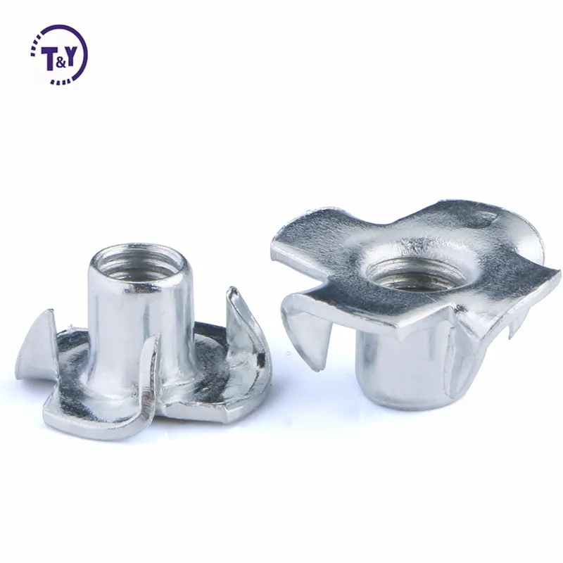DIN 1624 White Zinc T Nut with Four Claws