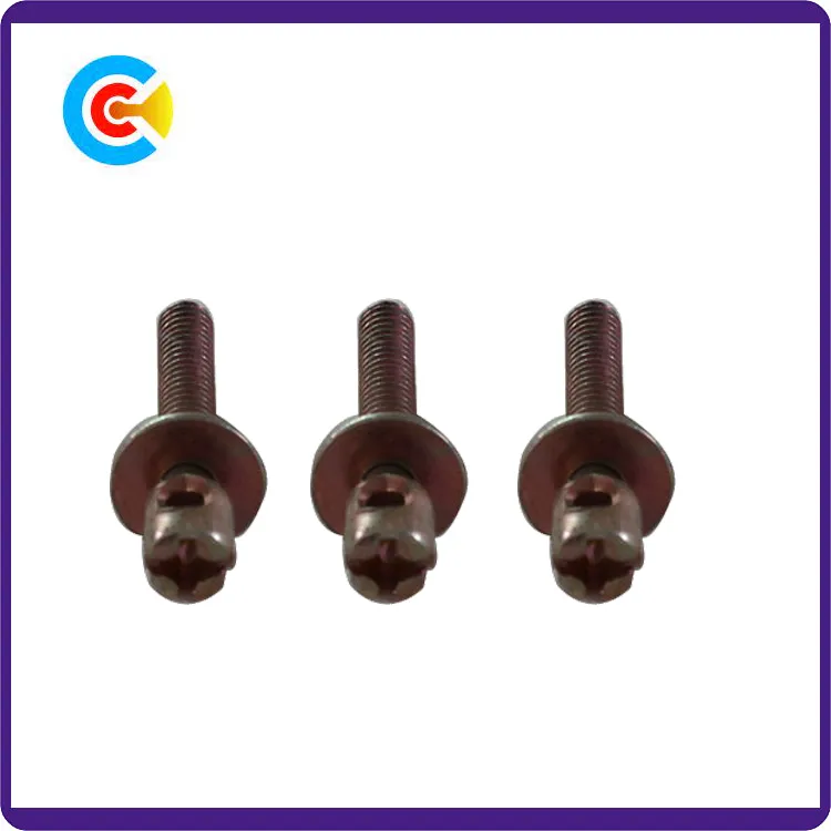 DIN/ANSI/BS/JIS Carbon-Steel/Stainless-Steel 4.8/8.8/10.9 Galvanized Phillip/Slot Flat Pad Combination Lead Screw
