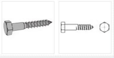 DIN571 Hex Head Wood Screw with Zinc Plated