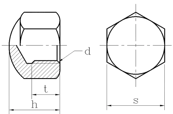 DIN917 Ss 316 304 Stainless Steel Hexagon Cap Nut