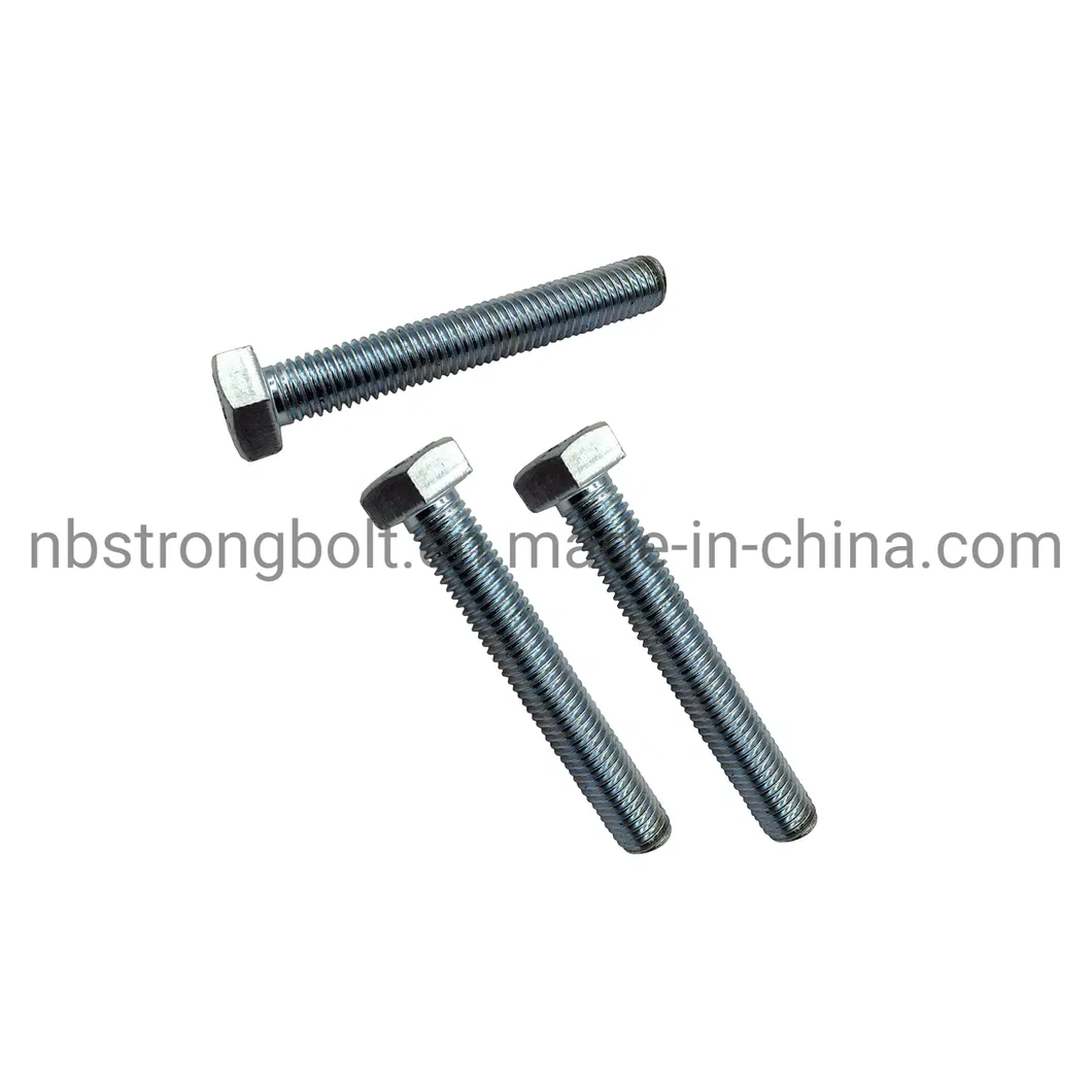 DIN933 Screw Hex Bolt Cl. 4.8 with White Zinc Plated Cr3+