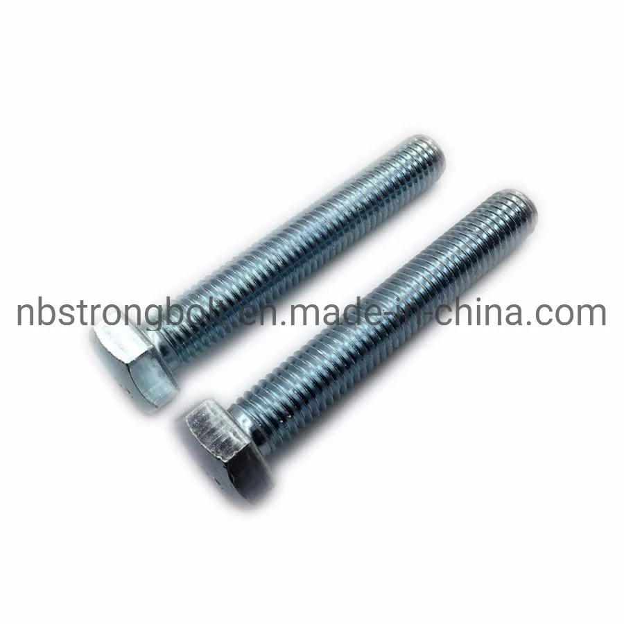DIN933 Screw Hex Bolt Cl. 4.8 with White Zinc Plated Cr3+