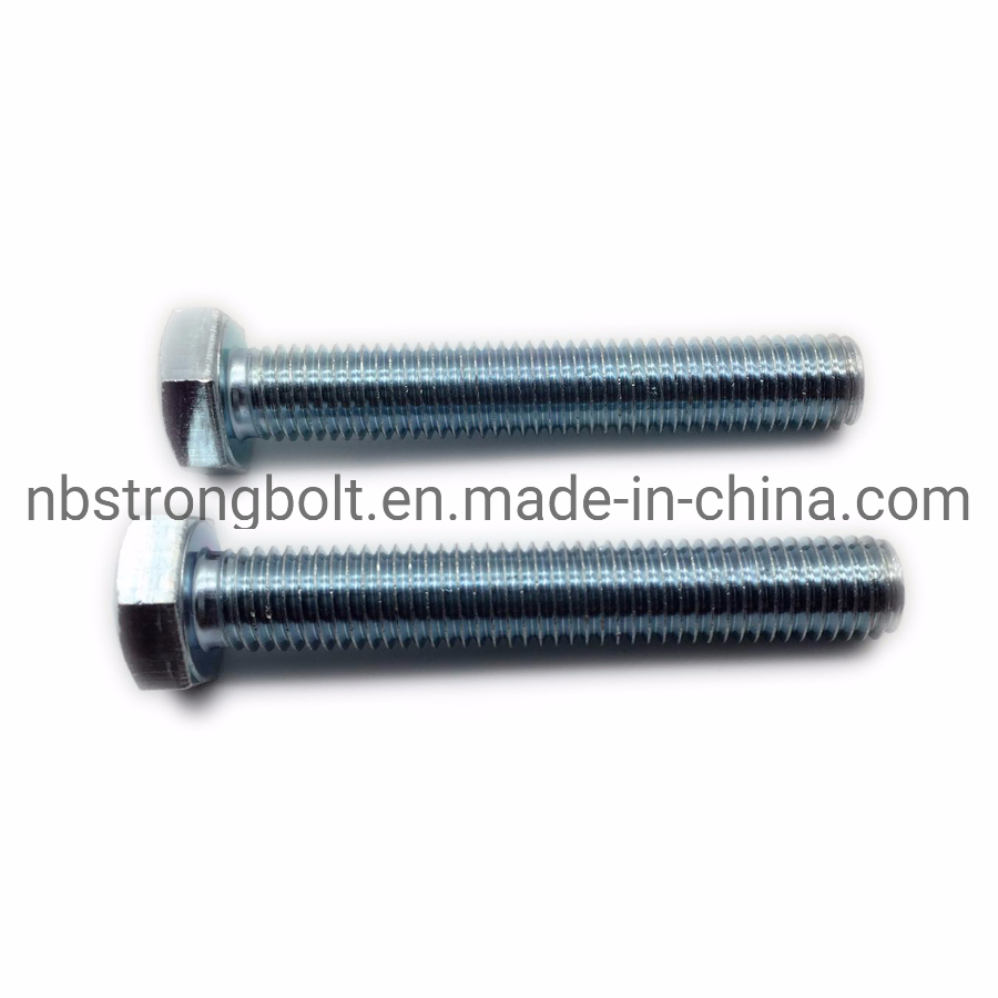 DIN933 Screw Hex Bolt Cl. 4.8 with White Zinc Plated Cr3+