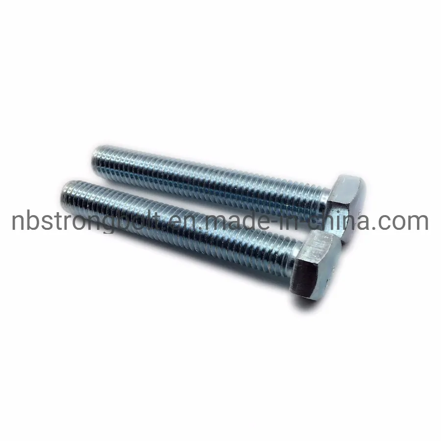 DIN933 Screw Hex Bolt Cl. 4.8 with White Zinc Plated Cr3+
