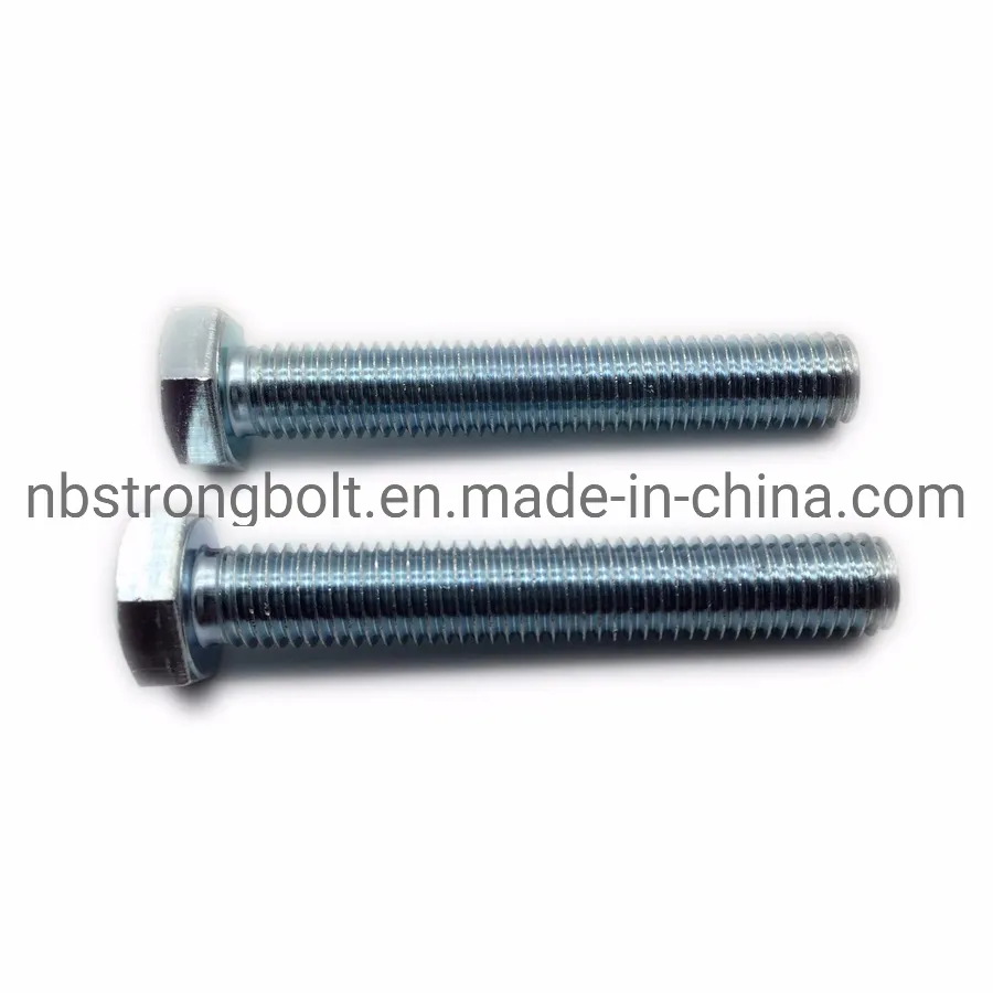 DIN933 Screw Hex Bolt Cl. 4.8 with White Zinc Plated Cr3+
