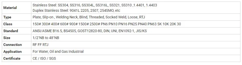 DN25 DN40 DN80 DN100 DN150 DN600 Plate Steel Stainless Steel Flange