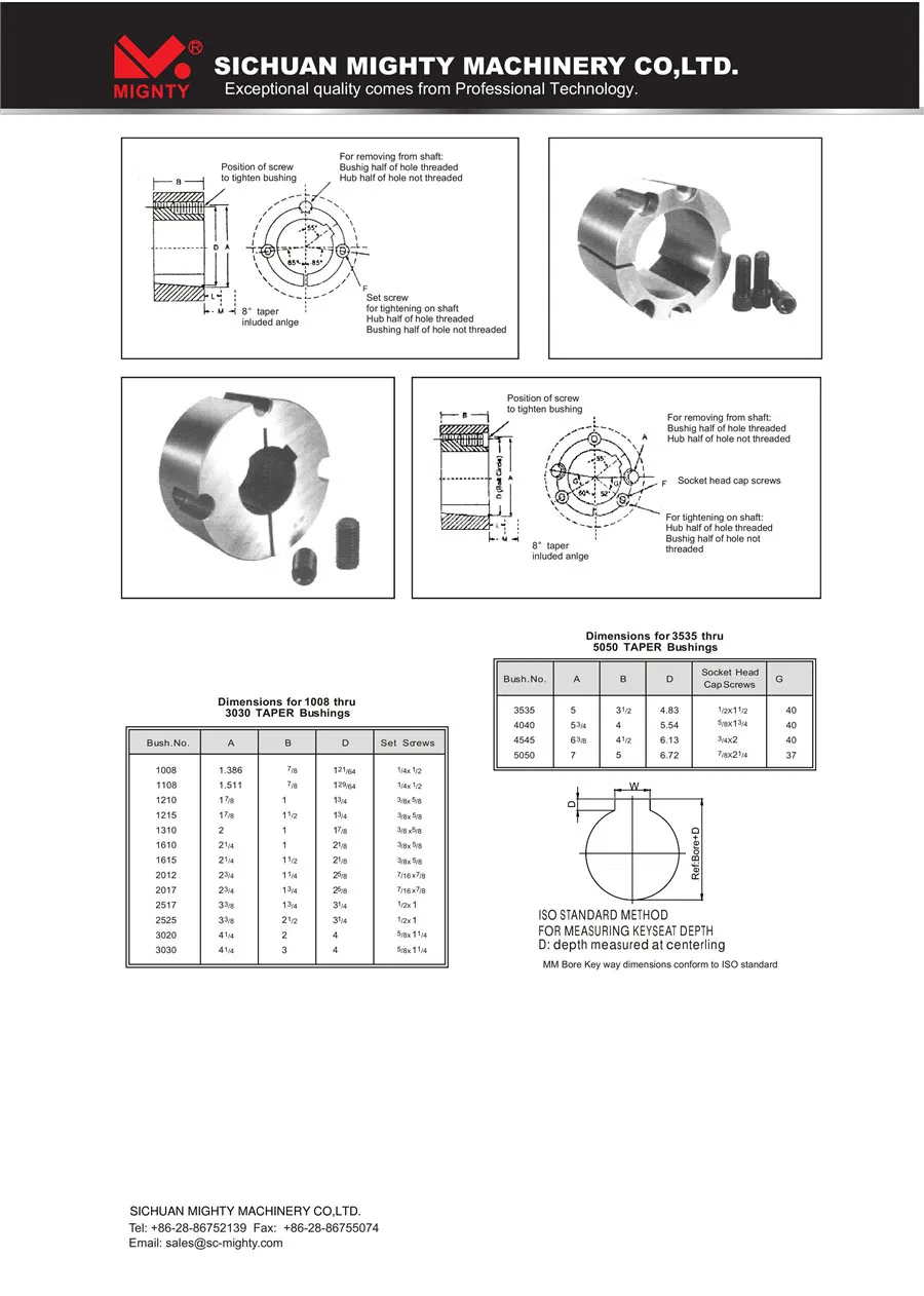 European Standard American Standard Cast Iron Gg25 Taper Lock Bush Taper Bushing Taper Sleeve