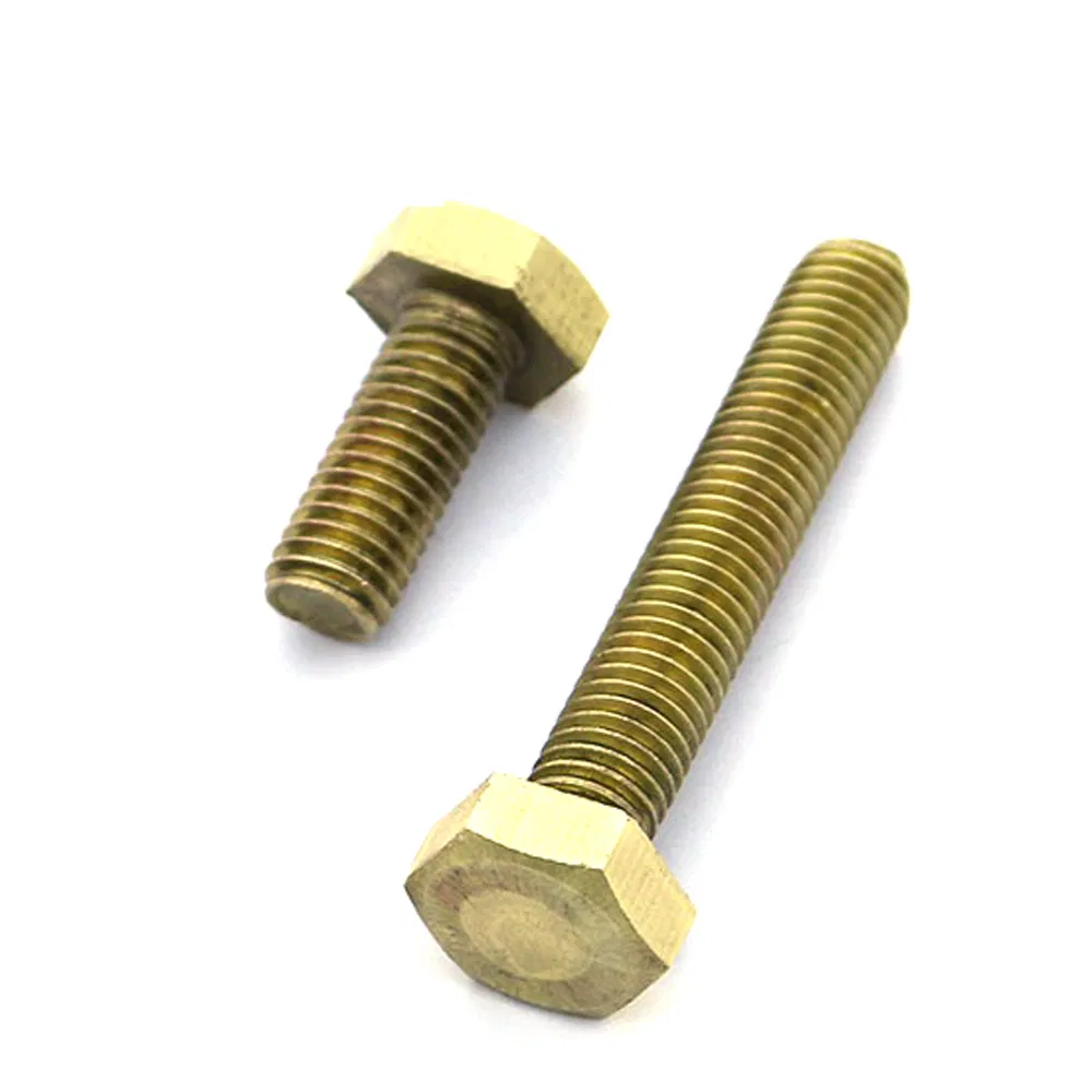Fastener Manufacture DIN933 Copper Hex Bolts Brass Hexagon Bolt with Nut Washer
