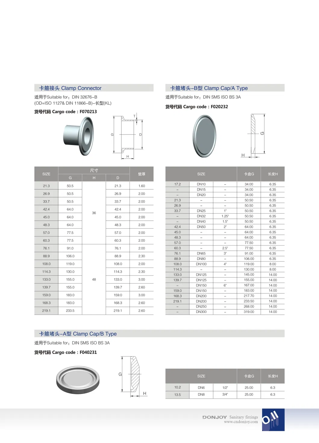 Food Grade 3A ASME Bpe Weld Tri-Clamp Ferrule