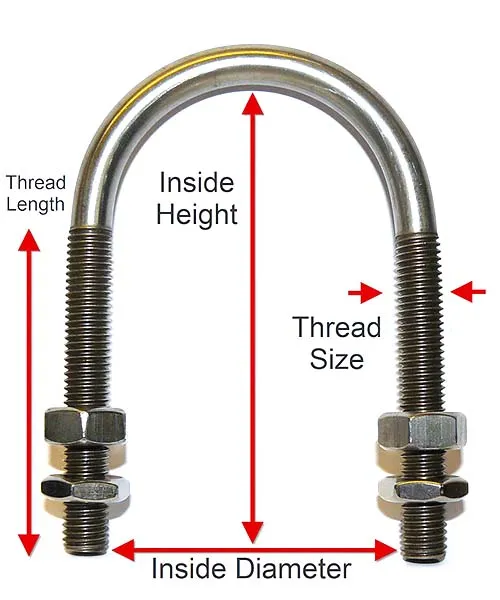Galvanized Square U Bolts M8*92*80 GB Nut Matching