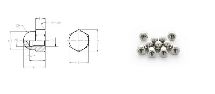 GB/T 923-1988 Gr1 Titanium Acorn Nuts