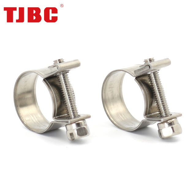 Heavy Duty Bolt and Nut Fuel Stainless Steel Mini Clamp with 9mm Bandwidth , 7-9mm
