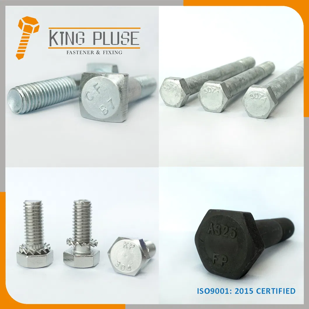 High Quality Fastener Hardware Grade 8.8 Stainless Steel Carbon Steel DIN931 DIN933 Hex Head Nut and Bolt