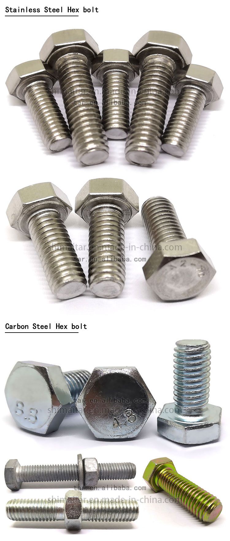Hot Galvanized DIN933 GB5783 Hex Bolt and Nut Great 10.9