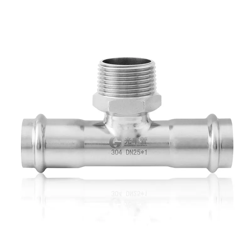 Male Tee Stainless Steel Double Press Fittings