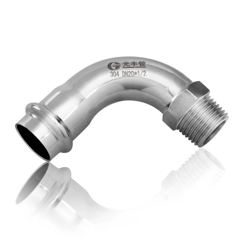 90 Degree Male Elbow Stainless Steel Double Press Fittings