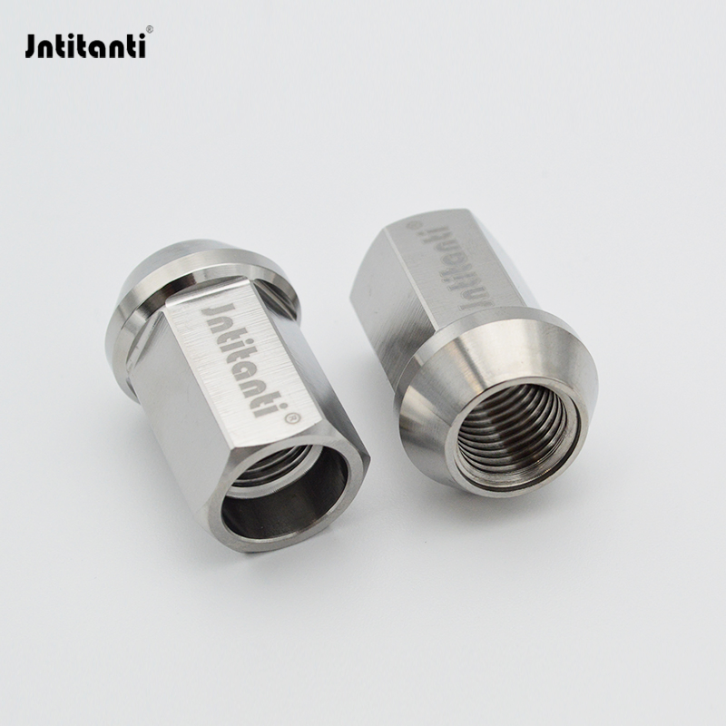 Jntitanti Titanium Natural Color Open-End 60 Degree Cone Seat 19mm Hex Gr. Ti-6al-4V Lug Nut M14*1.5*35mm