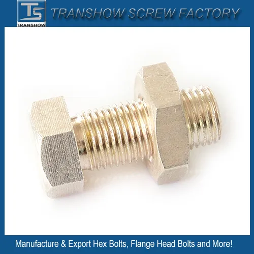 M10X25 Silver Coated Brass Hexagon Bolt Nut
